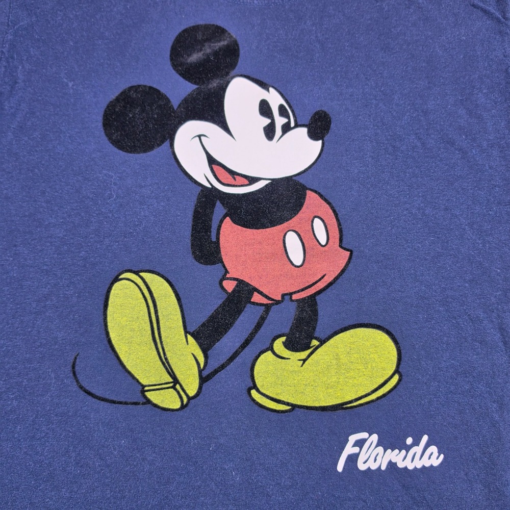 Disney Mickey Mouse T-Shirt Mens Medium Blue Excellent Florida Graphic Tee